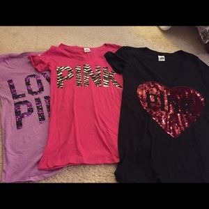 Victoria's Secret PINK Bundle of 3 Tees